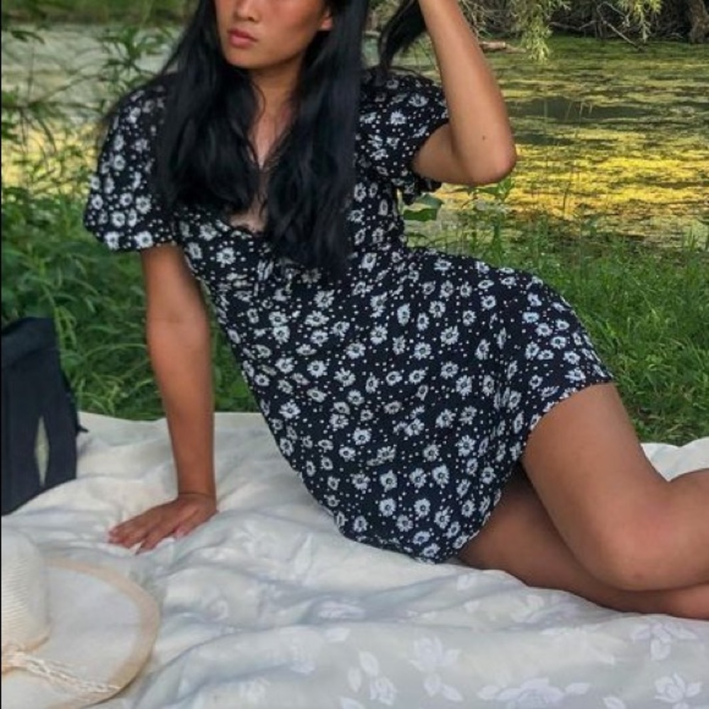 Skylar + Madison Black and White Lace Mini Dress